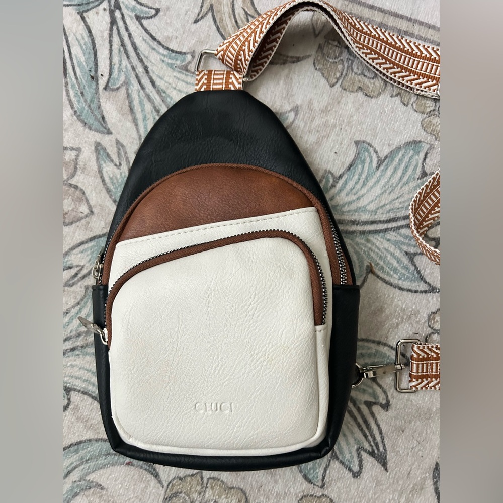 Black, Brown, and Cream Sling Bag - Picture 2 of 2